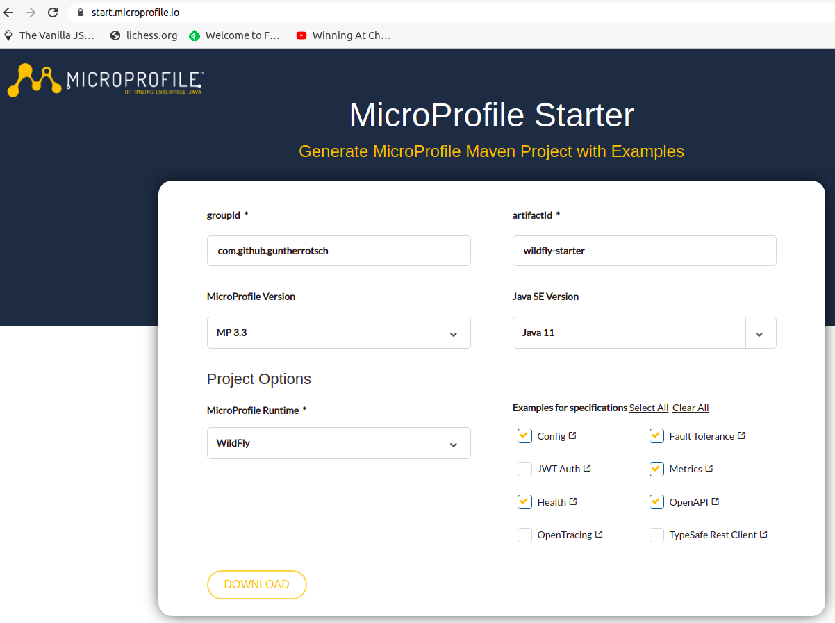 Microprofile Starter Page